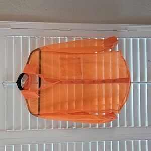 Skylar Rose Sheer Windowpane Chiffon Button Blouse Women